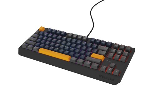 GENESIS GENESIS THOR 230 TKL klawiatura Gaming USB + RF Wireless + Bluetooth QWERTY Czarny, Niebieski, Szary, Pomarańczowy