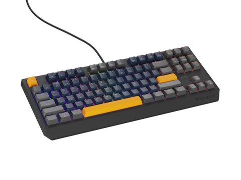 GENESIS GENESIS THOR 230 TKL klawiatura Gaming USB + RF Wireless + Bluetooth QWERTY Czarny, Niebieski, Szary, Pomarańczowy