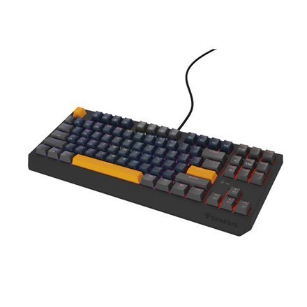 GENESIS GENESIS THOR 230 TKL klawiatura Gaming USB + RF Wireless + Bluetooth QWERTY Czarny, Niebieski, Szary, Pomarańczowy