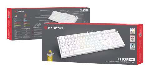 GENESIS Klawiatura GENESIS THOR 404 uniwersalne USB QWERTY Angielski Biały