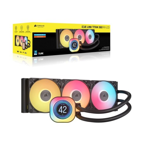 Corsair Corsair iCUE LINK TITAN 360 RX LCD Procesor Chłodnica powietrza 12 cm Czarny 1 szt.