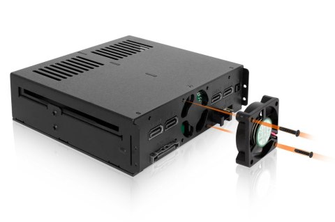 No name Stacja dokująca Icy Dock MB324SP-B, 0 TB, Serial ATA, Serial ATA II, Serial ATA III, Serial Attached SCSI (SAS), 440 g, Komputer