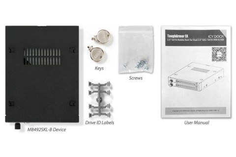 No name We-Ra. IcyDock z miejscem na 2 dyski: 2x6,3cm SATAI-III/SAS HDD&SSD w kolorze, 1x3,5" Metal