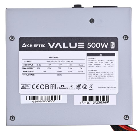 Chieftec ZASILACZ CHIEFTEC SERIA VALUE APB-500B8 500W