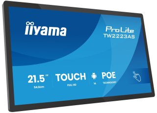 IIYAMA Iiyama TW2223AS-B3P signage display Interaktywny płaski panel 54,6 cm (21.5") Wi-Fi 450 cd/m2 Full HD Czarny Ekran dotykowy Proc