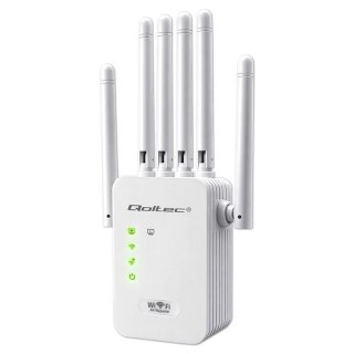 Qoltec Wzmacniacz sygnału WiFi | Repeater | Access Point | 300Mb/s | 6 anten | 2xRJ45