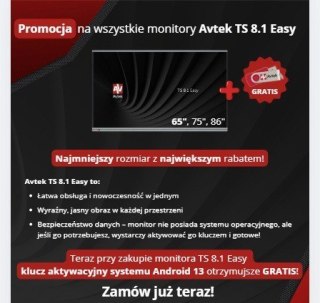 Avtek Monitor interaktywny TS 8.1 Easy 75 z Androidem