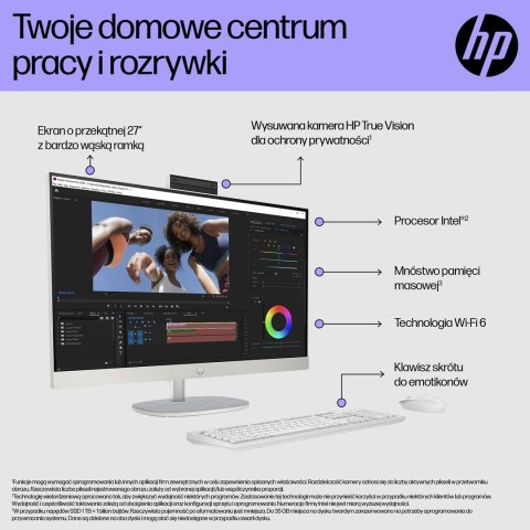 Hewlett-Packard HP AiO 27-cr0224nw i5-1335U 27.0"FHD IPS 300nits AG 16GB DDR4 3200 SSD512 Iris Xe Graphics LAN Cam1080p+IR NoOS Shell White Shel