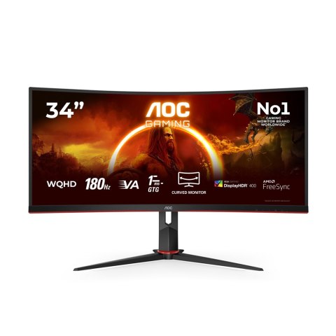 AOC Monitor AOC 34"/ CU34G2XP BK 2xHDMI 2xDP 5xUSB