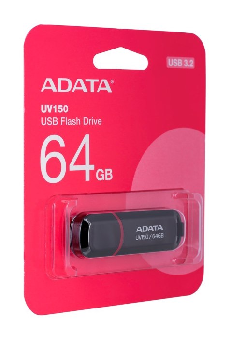 ADATA Pendrive ADATA UV150 AUV150-64G-RBK (64GB; USB 3.0; kolor czarny)