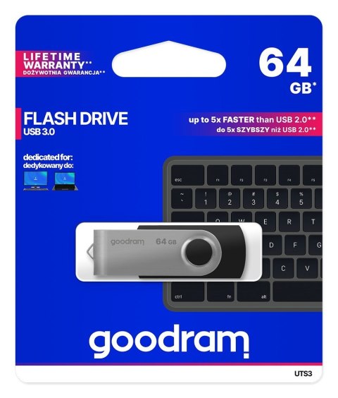 GoodRam Pendrive GoodRam Twister UTS3-0640K0R11 (64GB; USB 3.0; kolor czarny)