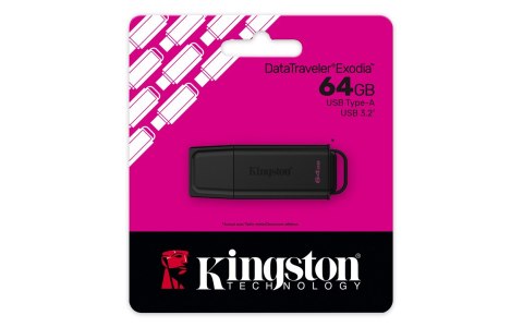 Kingston KINGSTON 64GB Portable USB 3.2 Gen 1 DataTraveler Exodia Black