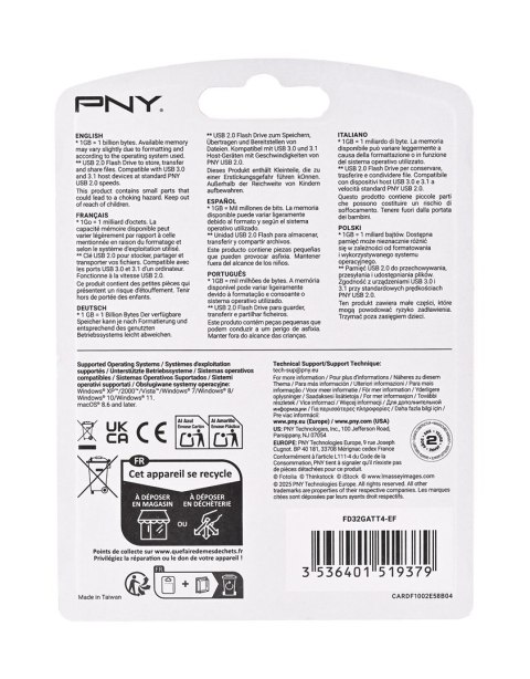 PNY Technologies Pamięć USB flash PNY Attache 4 USB 2.0 32GB