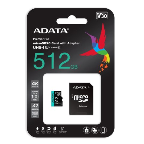 ADATA ADATA Premier Pro 512 GB UHS1 U3 V30 A2 + adapter