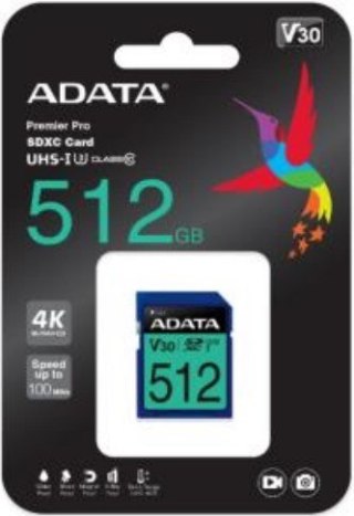 ADATA ADATA Premier Pro SDXC 512 GB Class 10 UHS-I/U3 V30