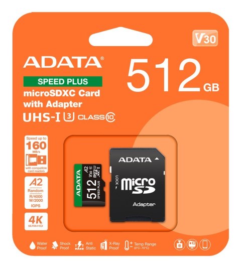 ADATA ADATA Speed Plus MicroSDXC 512 GB Class 3 UHS-I/U3 A2 V30