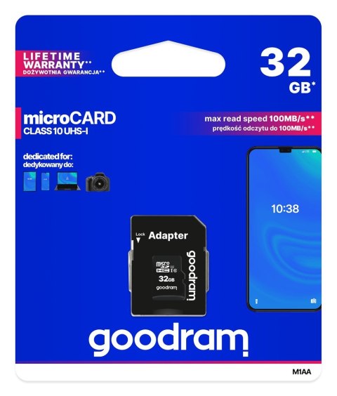 GoodRam Karta pamięci GoodRam M1AA-0320R12 (32GB; Class 10; + adapter)