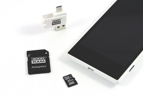 GoodRam Karta pamięci z adapterem i czytnikiem kart GoodRam All in one M1A4-0320R12 (32GB; Class 10; Adapter, Czytnik kart MicroSDHC, Ka