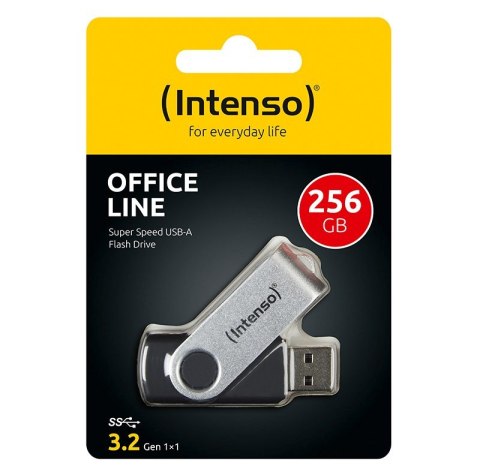 INTENSO Intenso USB 256GB OFFICE LINE 3.2 Gen1 Silver-Black pamięć USB USB Typu-A 3.2 Gen 1 (3.1 Gen 1) Czarny, Srebrny
