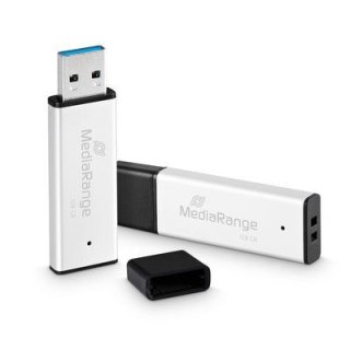 No name MediaRange MR1902 pamięć USB 128 GB USB Typu-A 3.2 Gen 1 (3.1 Gen 1) Czarny, Srebrny