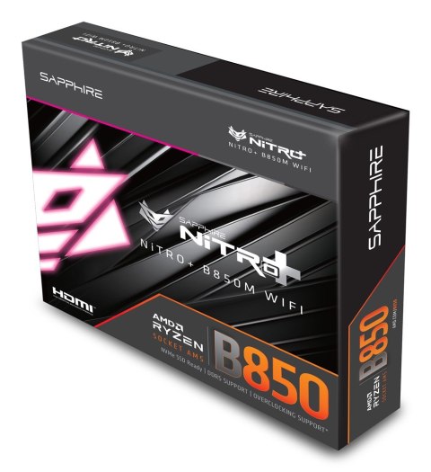 Sapphire Sapphire NITRO+ B850M WIFI AMD B850 Gniazdo AM5 micro ATX
