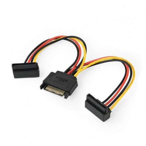 Gembird Kabel SATA zasilający (M)->2xSATA(F) kątowy 15cm