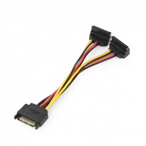 Gembird Kabel SATA zasilający (M)->2xSATA(F) kątowy 15cm