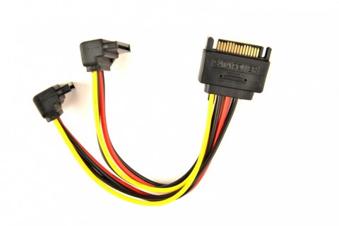 Gembird Kabel SATA zasilający (M)->2xSATA(F) kątowy 15cm