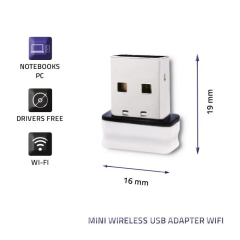 Qoltec Karta sieciowa Bezprzewodowy Mini Adapter USB Wi-Fi 150Mbps