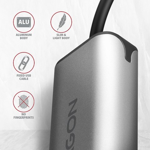 AXAGON ADE-25RC Karta sieciowa 2.5 Gigabit Ethernet, Realtek 8156, USB-C 3.2 Gen 1, automatyczna instalacja, szara