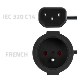 Qoltec Adapter IEC 320 C14 / FRENCH | 0.15m