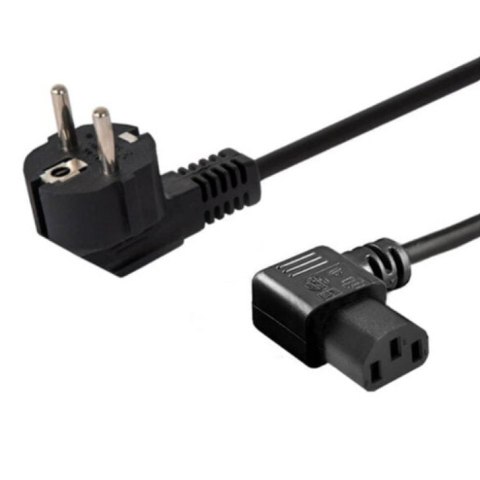 Savio Kabel zasilający Schuko (M) kątowy - IEC C13, kątowy 1,8 CL-116