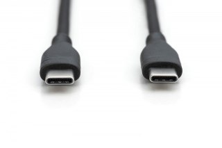 Digitus Kabel połączeniowy silikonowy USB-C - USB-C, USB 2.0 60W, 0,5m Czarny