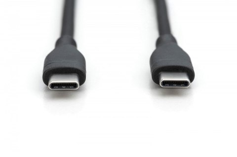Digitus Kabel połączeniowy silikonowy USB-C - USB-C, USB 2.0 60W, 0,5m Czarny