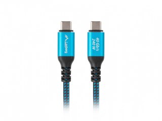 Lanberg Kabel USB-C M/M USB4 0,5m 240W 8K 60HZ czarno-niebieski