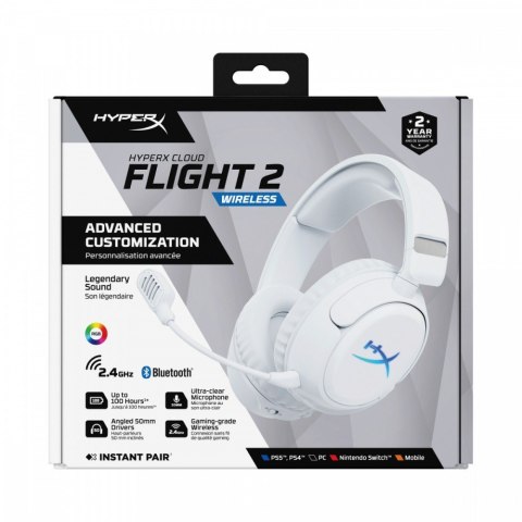 HyperX Zestaw słuchawkowy Cloud Flight 2 - Gaming Biały - B5VC5AA