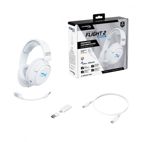 HyperX Zestaw słuchawkowy Cloud Flight 2 - Gaming Biały - B5VC5AA