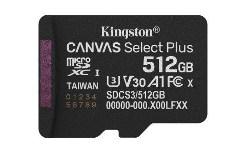 Kingston KINGSTON microSDXC 512GB Canvas Select Plus 3 + ADP