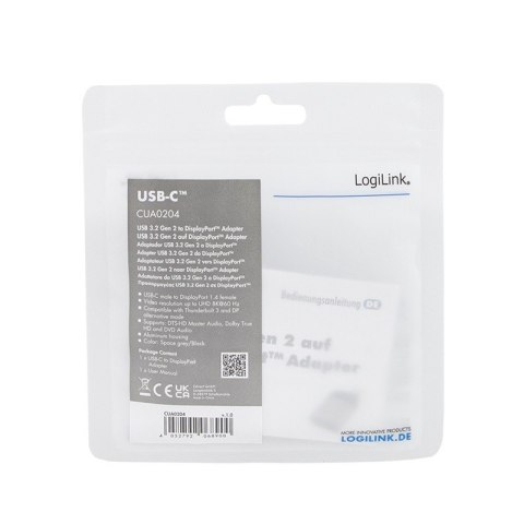 LogiLink Adapter USB Type-C, do DP/F, 8K