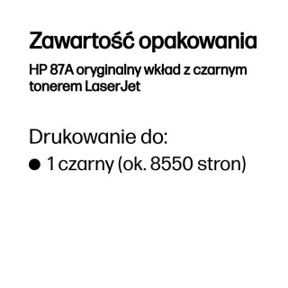 Hewlett-Packard HP 87A oryginalny wkład z czarnym tonerem LaserJet