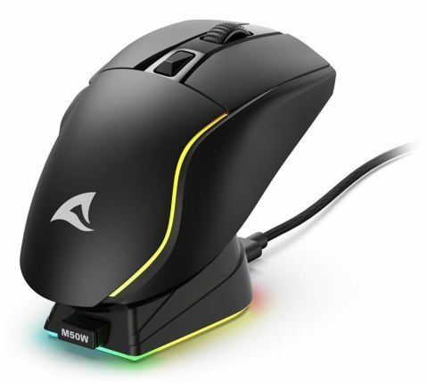 Sharkoon Mysz optyczna RGB Skiller SGM50W czarna + stacja