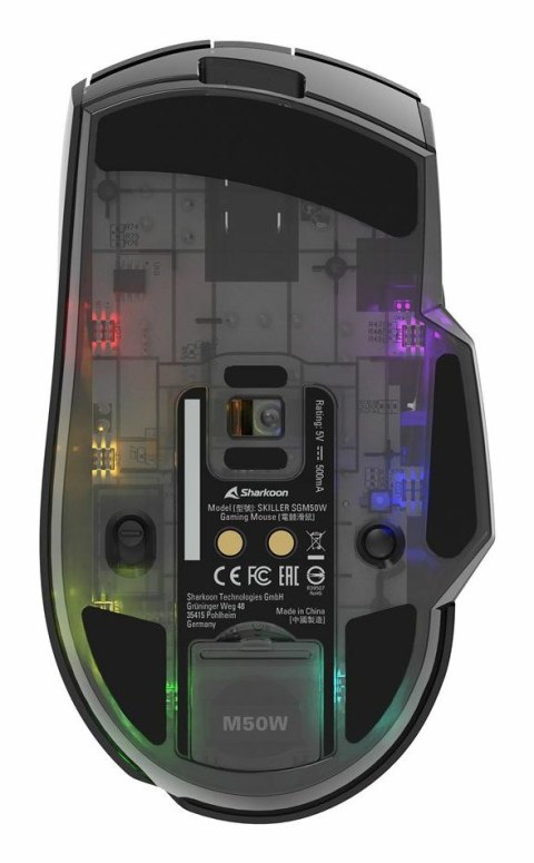 Sharkoon Mysz optyczna RGB Skiller SGM50W czarna + stacja