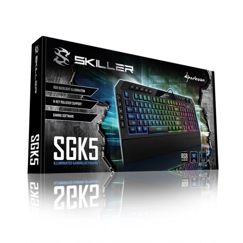 Trust Klawiatura gamingowa Sharkoon Skiller SGK5 USB QWERTZ Niemiecki Czarna