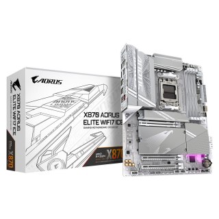 Gigabyte Płyta główna Gigabyte X870 AORUS ELITE WF7 ICE - Supports AMD Ryzen 9000 CPUs, 16+2+2 Phases Digital VRM, up to 8200MHz DDR5 (OC