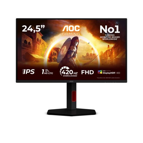 AOC AOC G4 25G4KUR monitor komputerowy 62,2 cm (24.5") 1920 x 1080 px Full HD LED Czarny, Czerwony