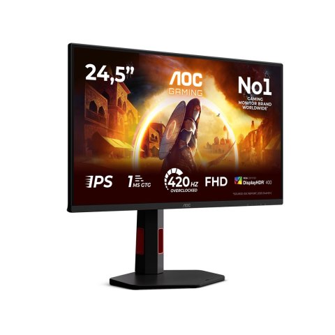AOC AOC G4 25G4KUR monitor komputerowy 62,2 cm (24.5") 1920 x 1080 px Full HD LED Czarny, Czerwony