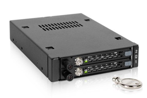 No name We-Ra. IcyDock z miejscem na 2 dyski: 2x6,3cm SATAI-III/SAS HDD&SSD w kolorze, 1x3,5" Metal