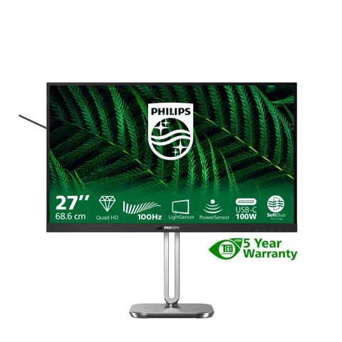 Philips Monitor Philips 27B2G5601/00 27" IPS 16:9 60Hz 4ms 2560x1440 300cd/m2 HDMI:1 Srebro