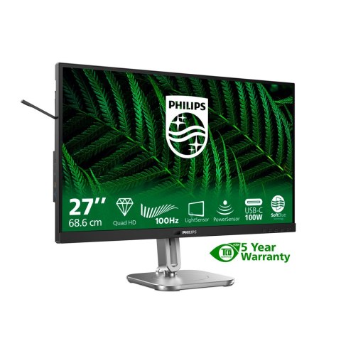 Philips Monitor Philips 27B2G5601/00 27" IPS 16:9 60Hz 4ms 2560x1440 300cd/m2 HDMI:1 Srebro
