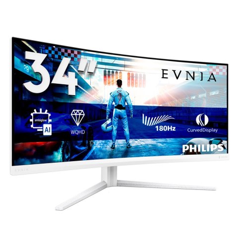 Philips Philips 34M2C5501A/00 monitor komputerowy 86,4 cm (34") 3440 x 1440 px Wide Quad HD LCD Biały
